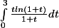 \int_{0}^{3}{\frac{tln(1+t)}{1+t}dt}